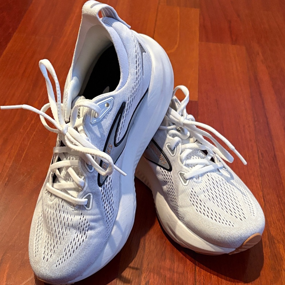 Brooks White and Black Athletic Shoes